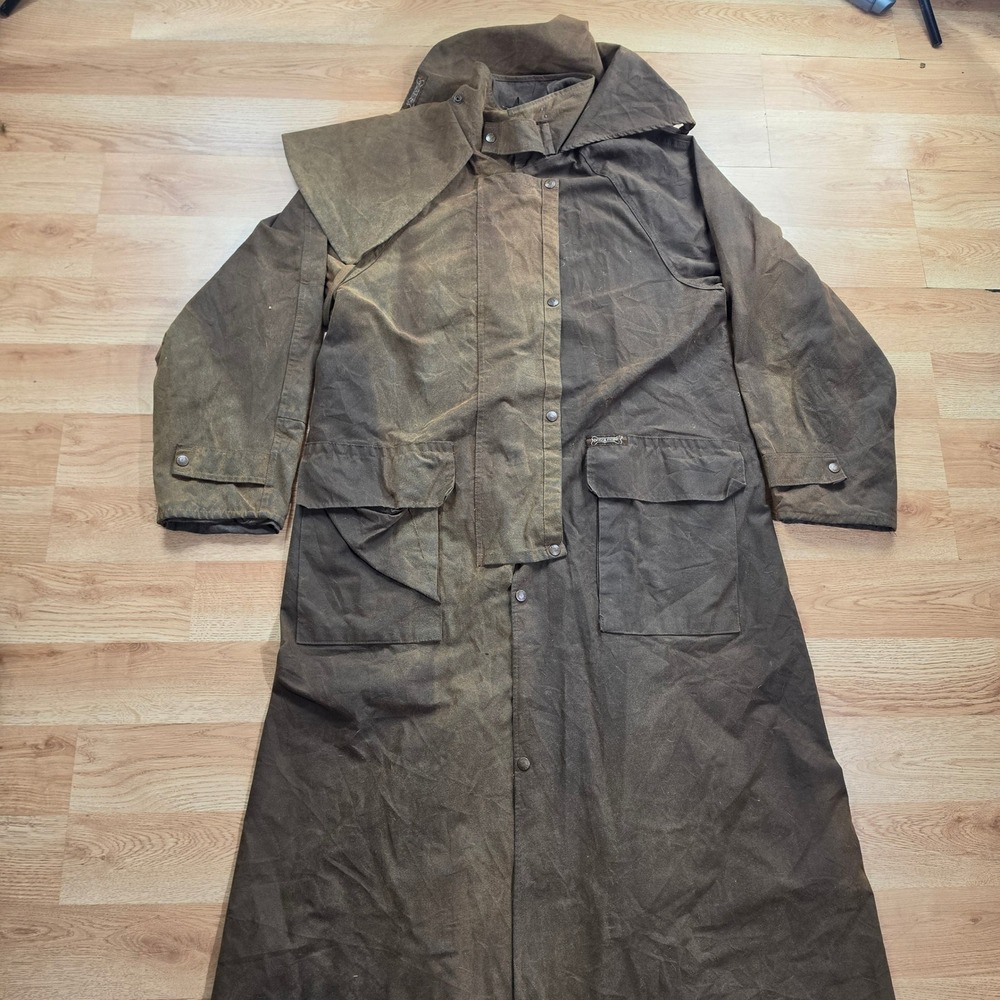 Driza-Bone Riding Coat Mens XXL Size 8 Waxed Cotton Duster Brown Australia